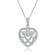 CZ Intricate Heart Pendant Necklace In Sterling Silver