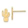 14k Yellow Gold Polished and Textured Cactus Stud Earrings