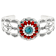 Turquoise And Coral Southwest Design Sterling Silver Cuff Bracelet