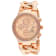 Jivago Women's Lev Rose Dial Crystal Bezel Rose Stainless Steel Watch