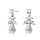 Freshwater Pearl And CZ Teardrop Drop Earrings In Sterling Silver