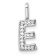 14K White Gold Diamond Letter E Initial Pendant