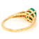 Emerald And White Zircon Ring In 18K Gold Over Sterling Silver 1.02ctw