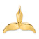 14k Yellow Gold 3D Polished Whale Tail Chain Slide Pendant