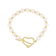 Cultured Freshwater Pearl Toggle Bracelet In 18K Gold Over Bronze 8mm