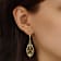 Brown Teardrop Dangle Earrings In Gold Tone