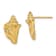 14k Yellow Gold Textured Conch Shell Stud Earrings