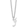 Rhodium Over Sterling Silver Letter I Initial Necklace