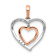 14K Two-tone Gold  Diamond Double Heart Pendant