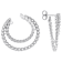 CZ Marquise and Link Double Hoop Earrings In Platinum-Enhanced Sterling
Silver 1.94ctw