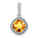 Rhodium Over 10k White Gold Beaded 0.73 cttw Cushion Citrine and 0.21
cttw diamond Pendant