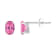 6x4mm Oval Pink Topaz Rhodium Over 10k White Gold Stud Earrings