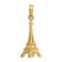 14k Yellow Gold Solid Polished and Textured 3D Eiffel Tower Pendant