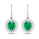 3.06ctw 14K White Gold  Zambian Green Emerald and White Diamond Halo Earrings