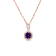 18K Rose Gold Over Sterling Silver 6.5mm Round Amethyst and White Zircon
Pendant 1.15ctw