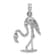 Rhodium Over 14k White Gold Polished and Textured 3D Flamingo Charm