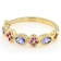 Tanzanite And Lab-Created Pink Sapphire Band Ring In 18K Gold Over
Sterling Silver 0.57ctw