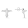 Black Cubic Zirconia Rhodium Over Sterling Silver Hummingbird Earrings 0.04ctw