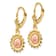 14k Yellow and Rose Gold Polished Sunflower Dangle Earrings