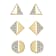 Pave CZ Stud Earrings Three-Piece Set In 14K Gold Over Sterling Silver