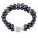 7-7.5mm Black Cultured Freshwater Pearl Silver  Bracelet