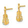 14K Yellow Gold Cubic Zirconia Children's Violin Stud Earrings