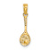 14k Yellow Gold Solid Polished and Textured 3D Tennis Racquet Charm
