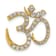 14k Yellow Gold Diamond Om Chain Slide Pendant