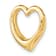 14k Yellow Gold 3D Polished Heart Chain Slide Pendant