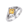 Square Citrine with White Topaz Accents Sterling Silver Ring, 0.93ctw