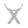 CZ Initial X Pendant Necklace In Sterling Silver 0.25ctw