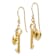 14k Yellow Gold Puff Heart Lock and Key Dangle Earrings
