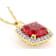 Lab-Created Padparadscha Sapphire And White Zircon Pendant Necklace In
18K Gold Over Sterling Silver 9.26ctw