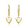 Heart Dangle Earrings In 14K Gold Over Brass