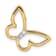 14k Yellow Gold and Rhodium Over 14k Yellow Gold Polished Butterfly
Diamond Chain Slide Pendant