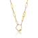 Pave CZ Pentagon Charm Station Necklace In 14K Gold Over Brass