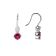 Red Lab Created Ruby With Moissanite Accents Rhodium Over Silver Dangle Earrings