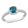 London Blue Topaz & Diamond 10K White & Yellow Gold Ring 0.90ctw