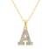 White Diamond Accent 10k Yellow Gold A Initial Pendant With 18” Rope Chain