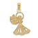 14k Yellow Gold and Rhodium Over 14k Yellow Gold Polished Textured Angel
with Faith Charm