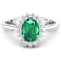 1.75ctw Green Emerald and Diamond 14K White Gold Halo Ring