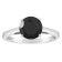 8mm Round Black Onyx Rhodium Over Sterling Silver Ring