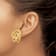 14k Yellow Gold 18mm Polished and Textured Twisted Love Knot Stud Earrings