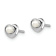Rhodium Over 14k White Gold Children's White Button Freshwater Cultured
Pearl Heart Stud Earrings