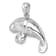 Rhodium Over Sterling Silver Medium Manatee Pendant