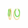 14K Gold Over Sterling Silver Double Oval Enamel Hoops in Neon Green