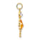 10k Yellow Gold Yellow Citrine Simulant November Birthstone and Clear
Cubic Zirconia Girl Charm