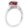 12x8mm Pear Shape Garnet Rhodium Over Sterling Silver Ring