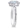 Aquamarine and Diamond 10K White Gold Halo Ring 1.13ctw