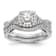 Rhodium Over 14K White Gold Lab Grown Diamond Halo Engagement Ring 0.778ctw
